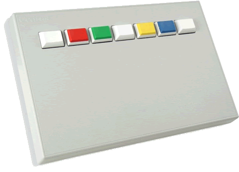 The RB-730 response pad with some color key tops installed